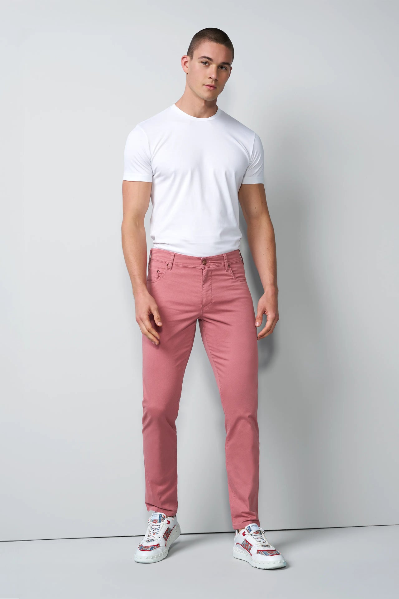 FIVE 1-6075 FIVE-POCKET TROUSERS WITH A MICRO PRINT